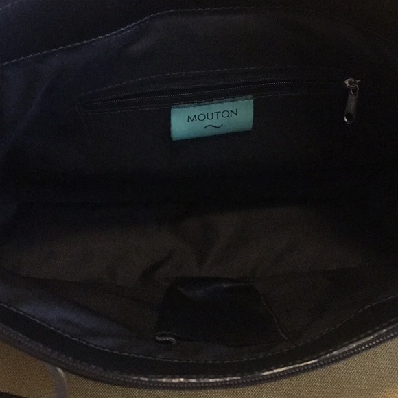 Mouton black Brazilian leather handbag - Picture 5 of 6